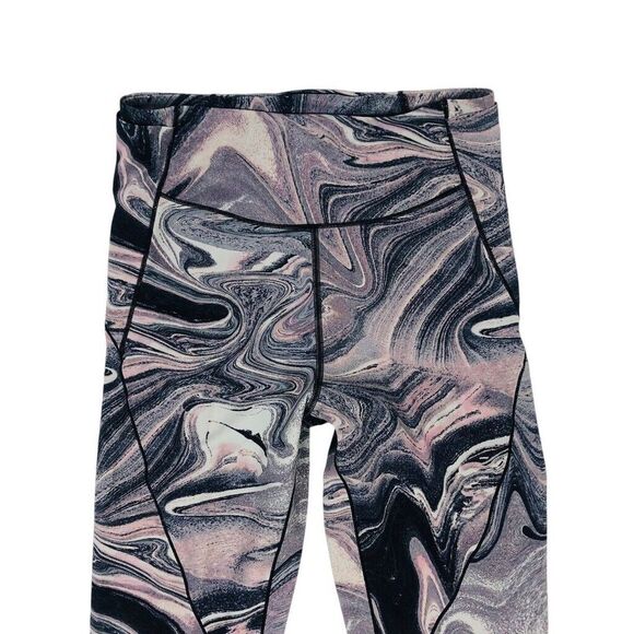 Victorias Secret Yoga Pants Leggings Size 12 Multicolor Marble Print Active Gym‎ - Picture 3 of 9